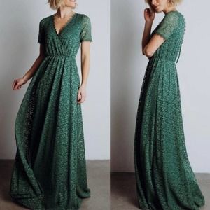 Baltic Born Venice Green Lace Tie Back Maxi Dress